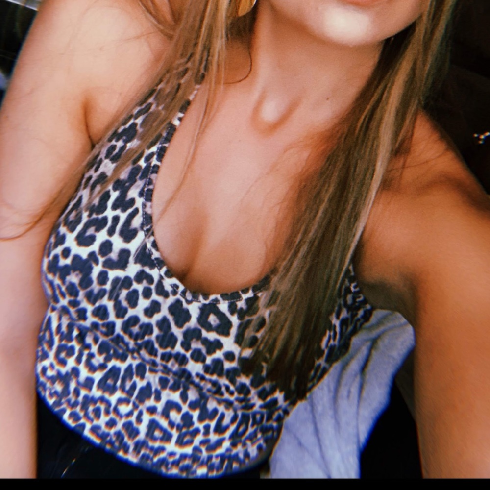 Leopard Print Halter Crop Top